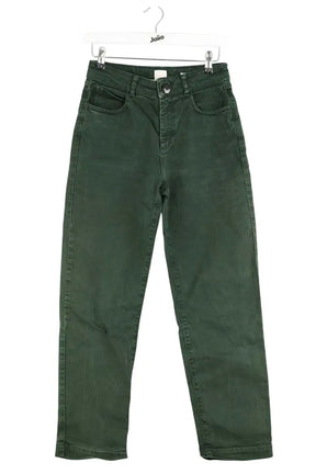Jean droit Des Petits Hauts Vert en Coton, taille S - Seconde Main
