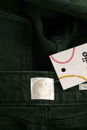 Jean droit Des Petits Hauts Vert en Coton