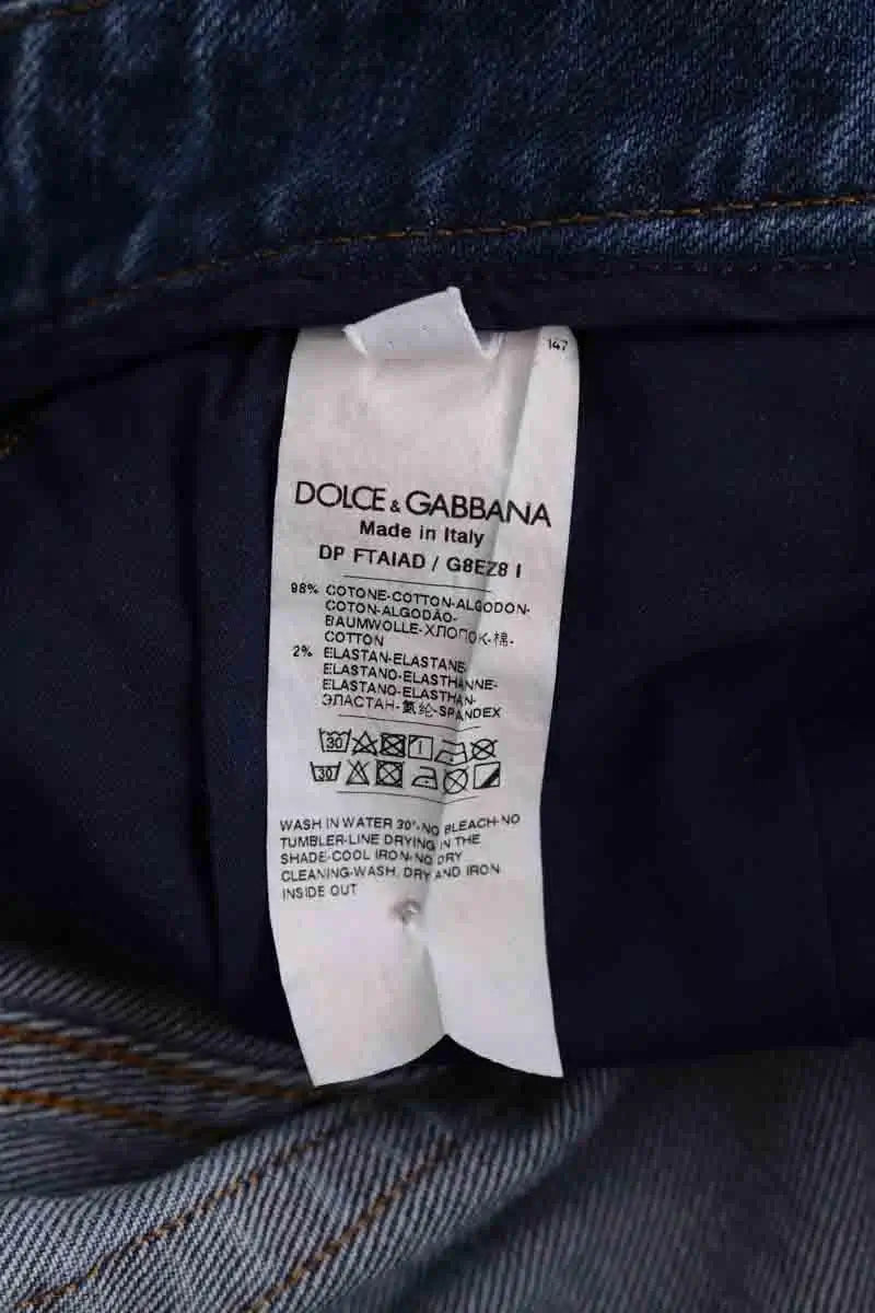 Jean droit Dolce & Gabbana Bleu en Coton