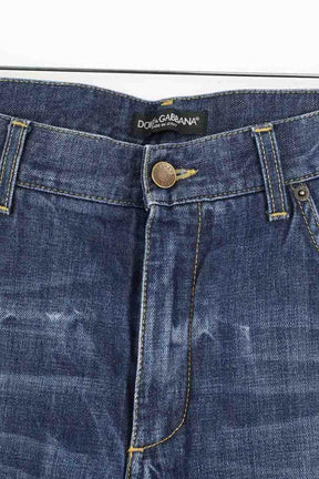 Jean droit Dolce & Gabbana Marine en Coton