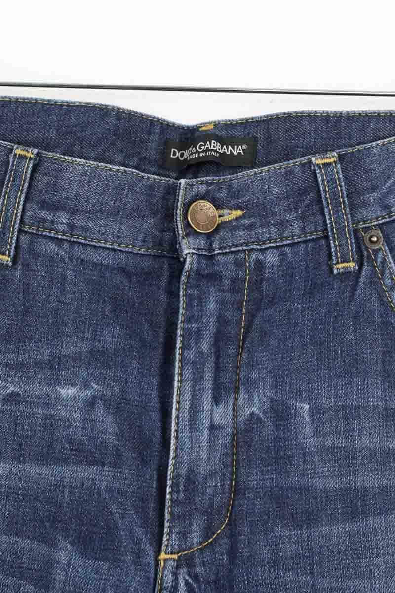 Jean droit Dolce & Gabbana Marine en Coton