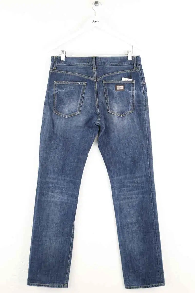 Jean droit Dolce & Gabbana Marine en Coton