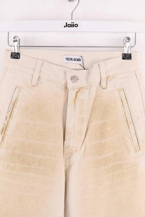 Jean droit Façon Jacmin Blanc en Coton