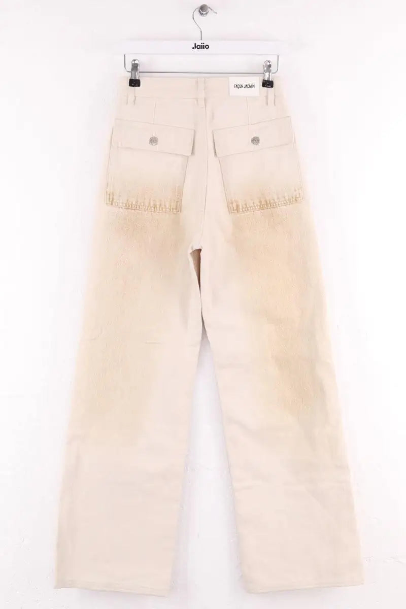 Jean droit Façon Jacmin Blanc en Coton