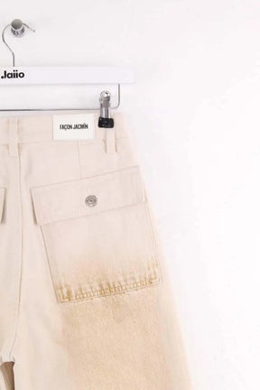 Jean droit Façon Jacmin Blanc en Coton