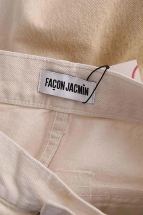 Jean droit Façon Jacmin Blanc en Coton