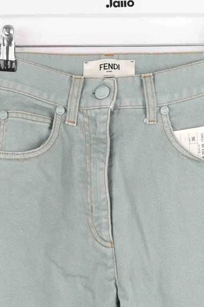 Jean droit Fendi Kaki en Coton