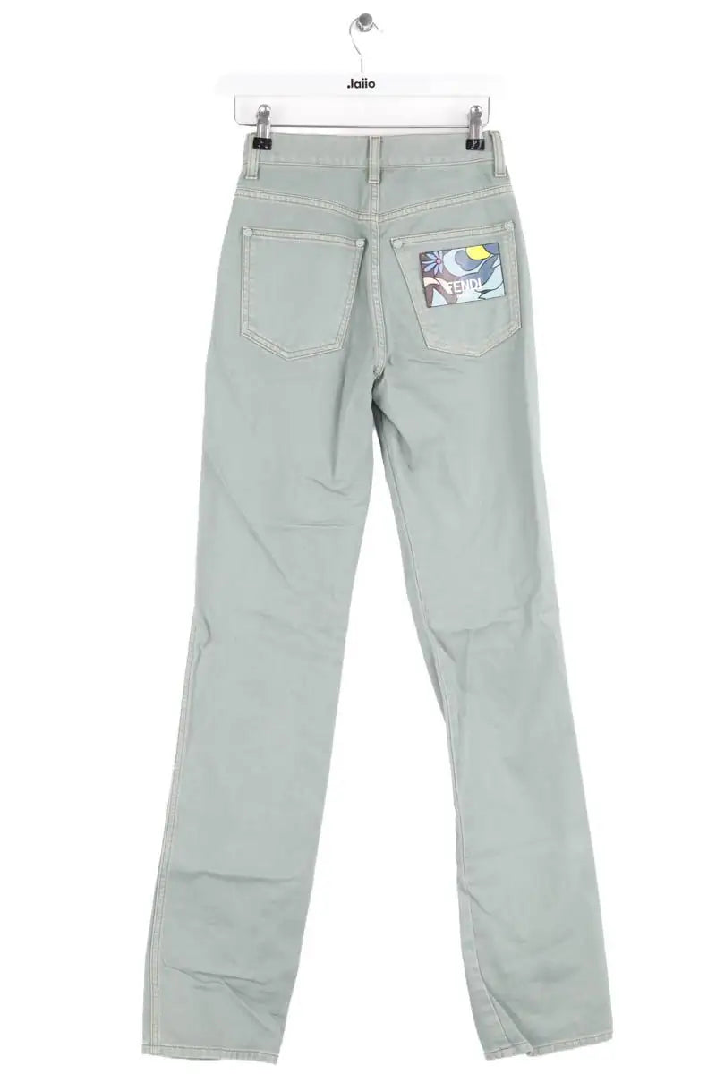 Jean droit Fendi Kaki en Coton