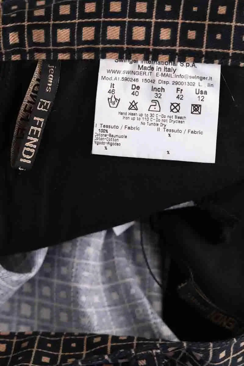 Jean droit Fendi Noir en Coton