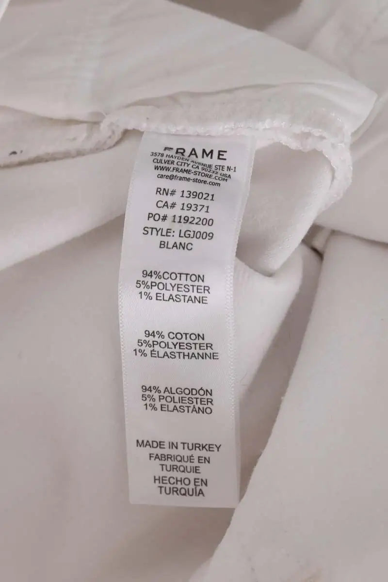 Jean droit Frame Blanc en Coton