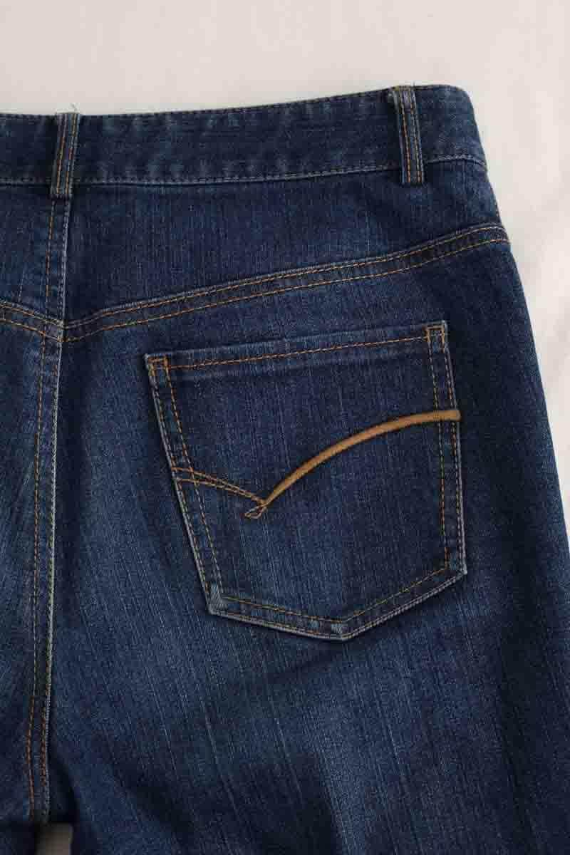 Jean droit Gerard Darel Marine en Coton