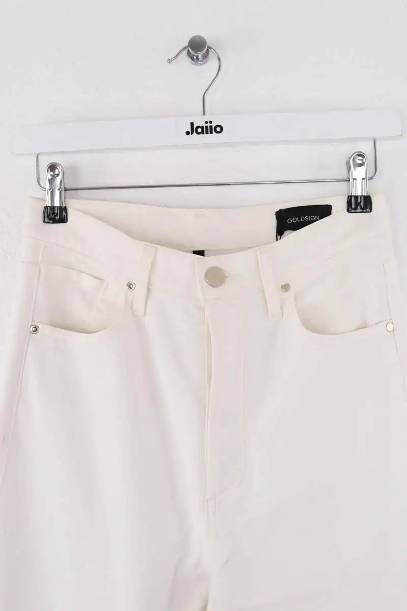 Jean droit Goldsign Blanc en Coton - élasthanne