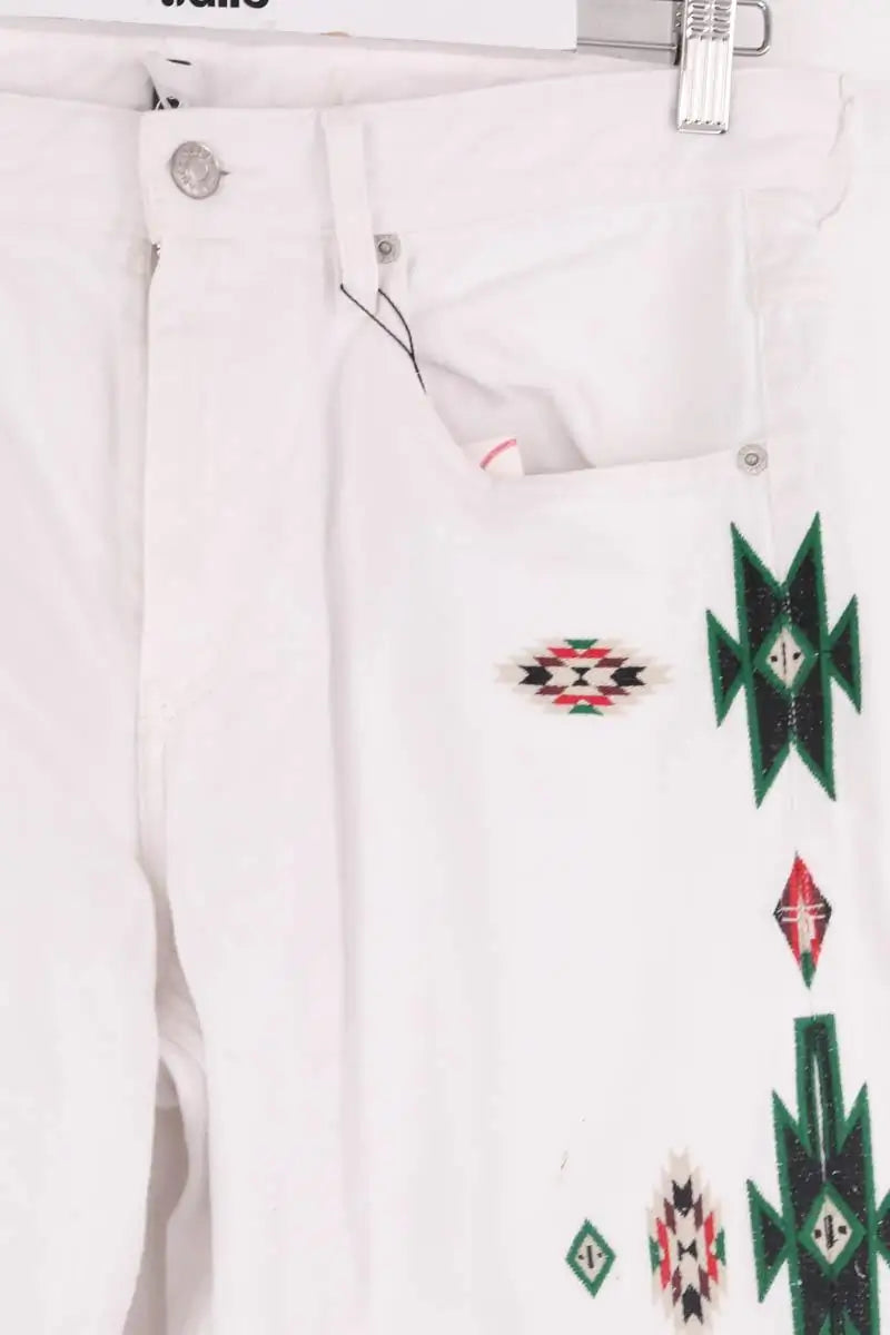 Jean droit Isabel Marant Blanc en Coton