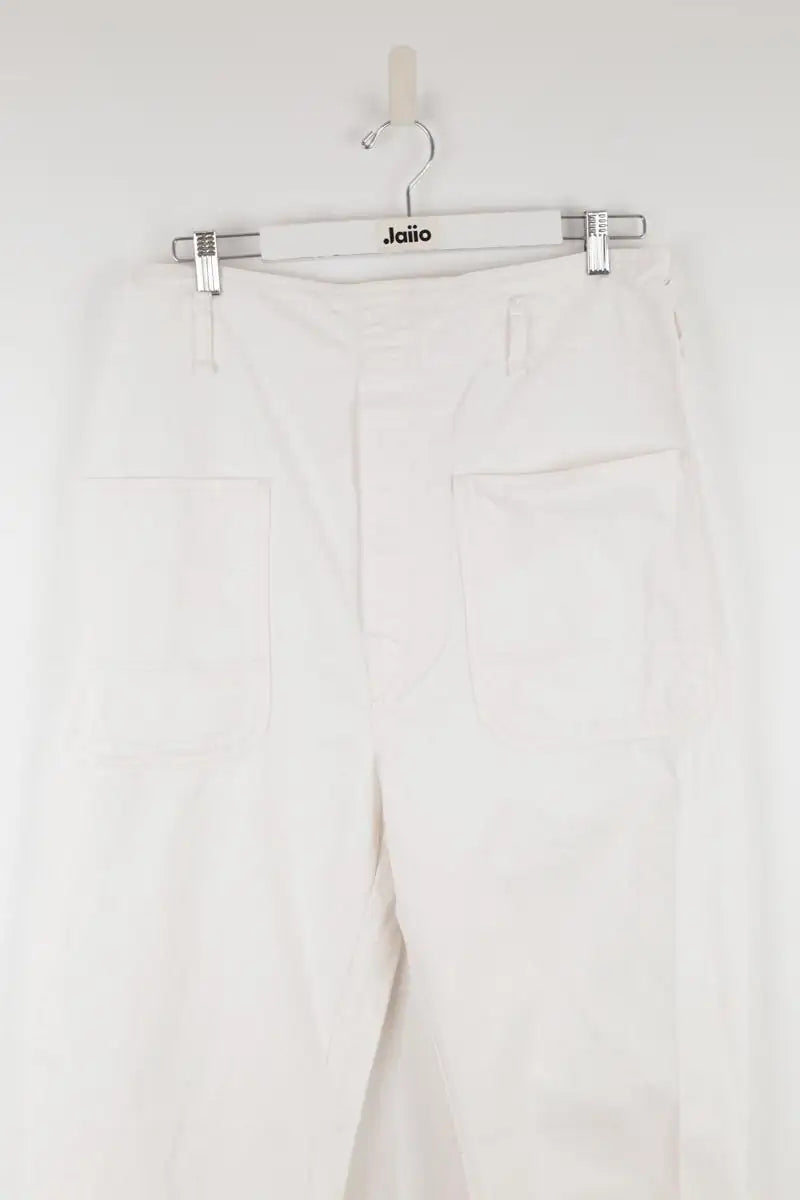 Jean droit Isabel Marant Blanc en Coton