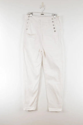 Jean droit Isabel Marant Blanc en Coton