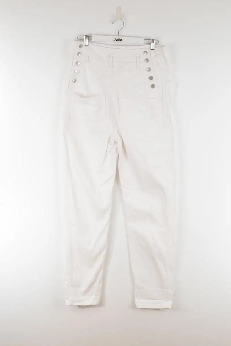 Jean droit Isabel Marant Blanc en Coton
