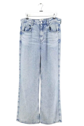 Jean droit Isabel Marant Bleu en Coton, taille L - Seconde Main