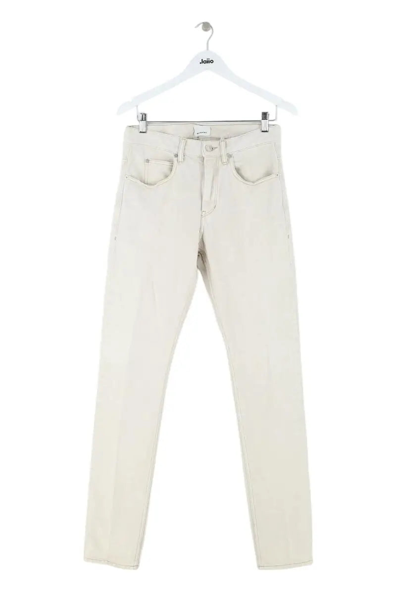 Jean droit Isabel Marant Ecru en Coton, taille S - Seconde Main