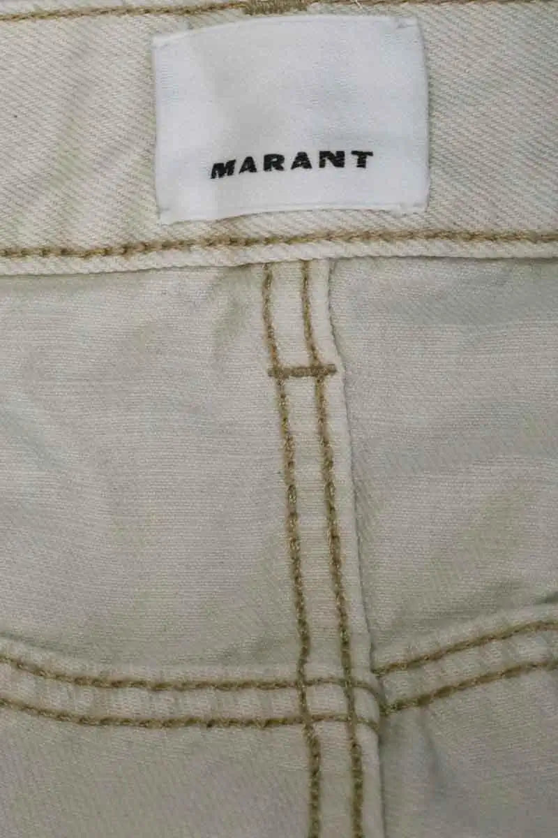 Jean droit Isabel Marant Ecru en Coton