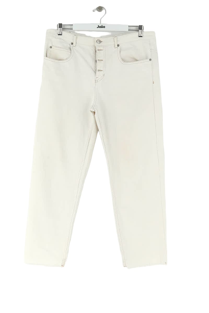 Jean droit Isabel Marant Étoile Blanc en Coton, taille XXL - Seconde Main