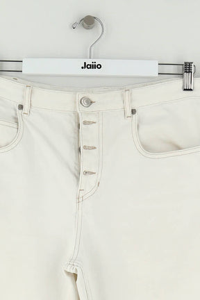 Jean droit Isabel Marant Étoile Blanc en Coton