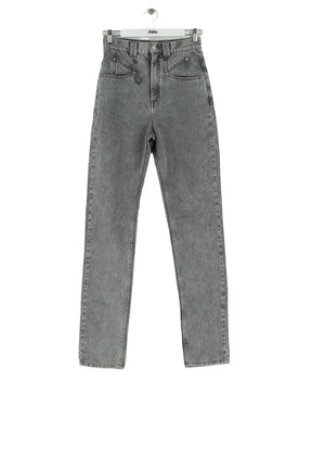 Jean droit Isabel Marant Gris en Coton, taille XS - Seconde Main