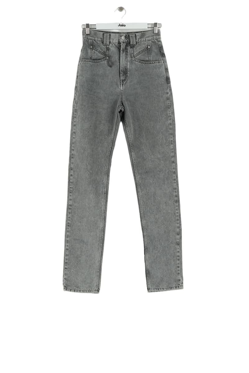 Jean droit Isabel Marant Gris en Coton, taille XS - Seconde Main