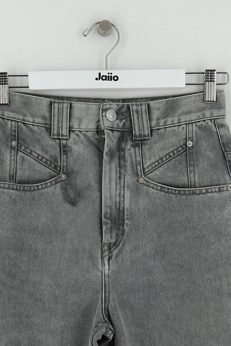 Jean droit Isabel Marant Gris en Coton