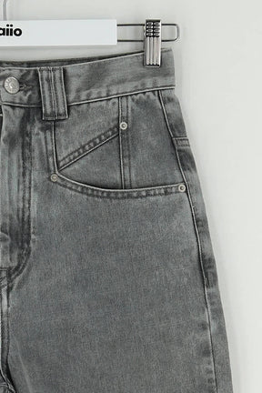 Jean droit Isabel Marant Gris en Coton