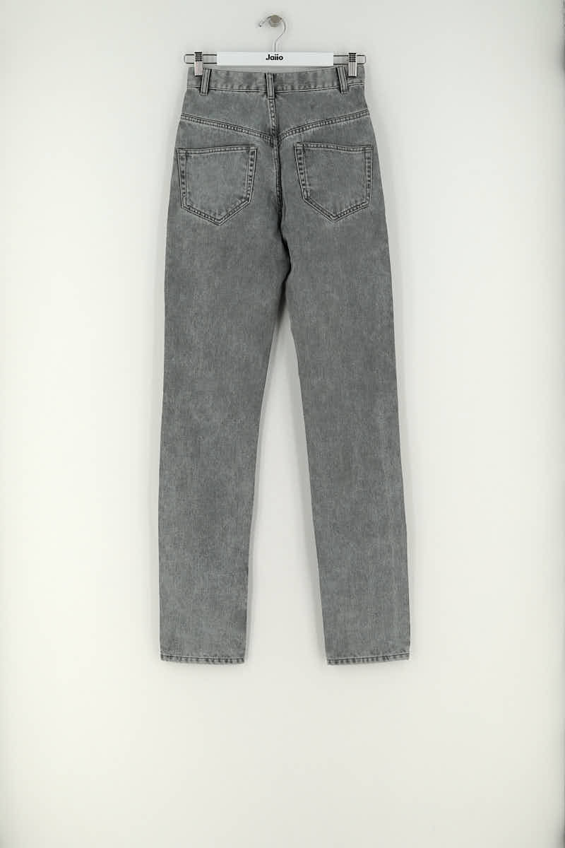 Jean droit Isabel Marant Gris en Coton