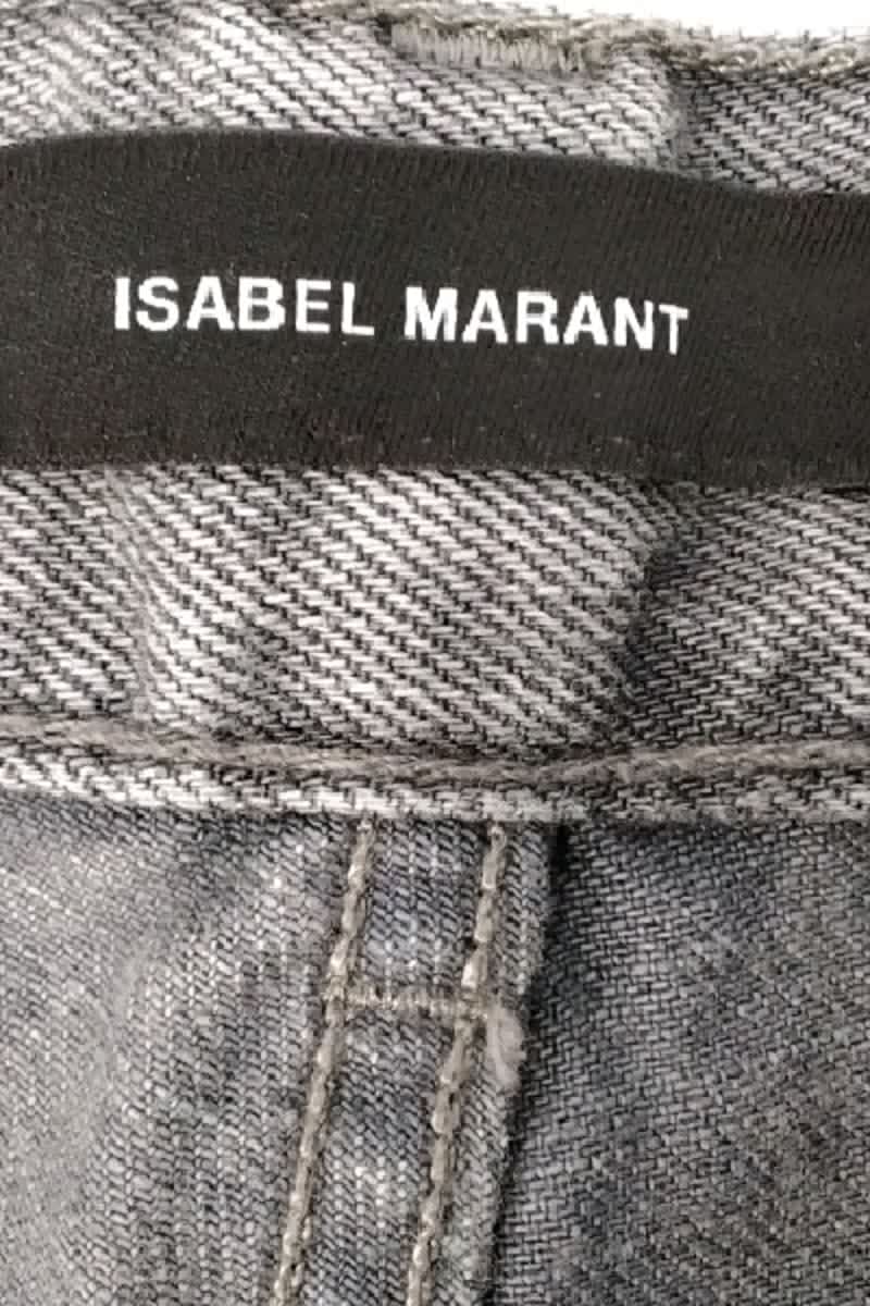 Jean droit Isabel Marant Gris en Coton