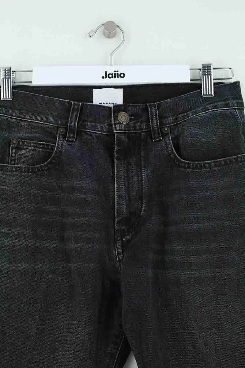 Jean droit Isabel Marant Noir en Coton