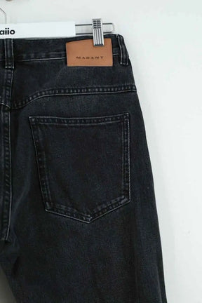 Jean droit Isabel Marant Noir en Coton
