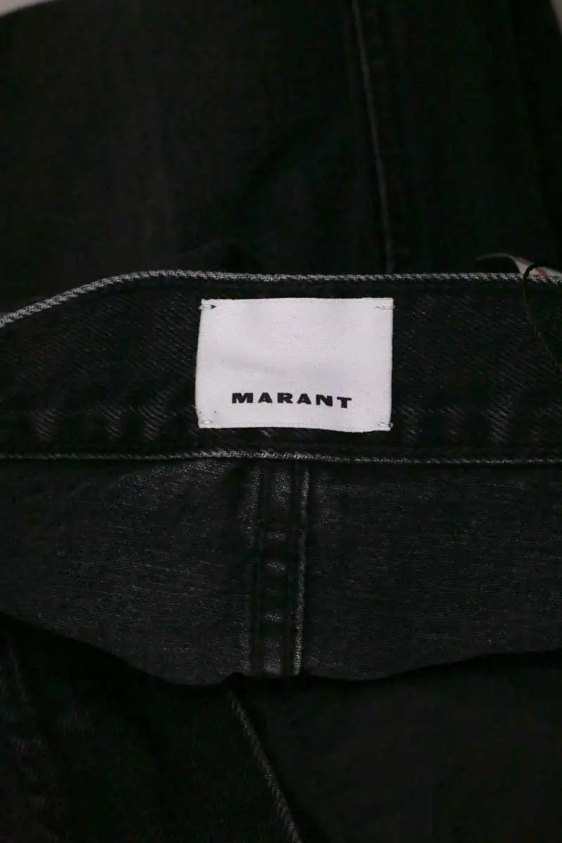 Jean droit Isabel Marant Noir en Coton