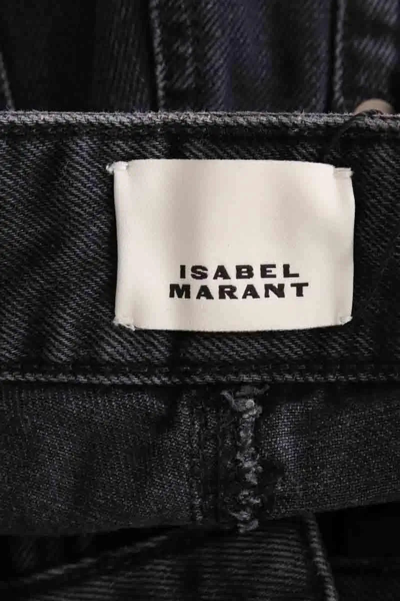 Jean droit Isabel Marant Noir en Coton