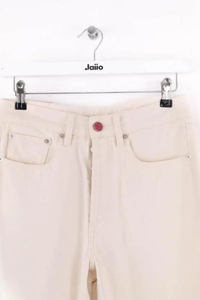Jean droit Laurence Bras Cropped Ecru en Coton