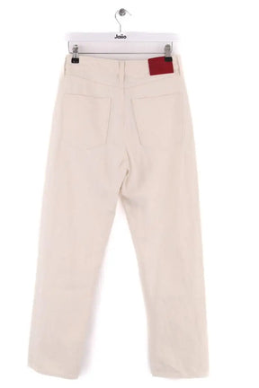 Jean droit Laurence Bras Cropped Ecru en Coton