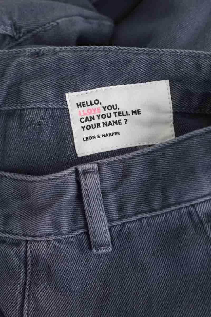 Jean droit Leon & Harper Gris en Coton