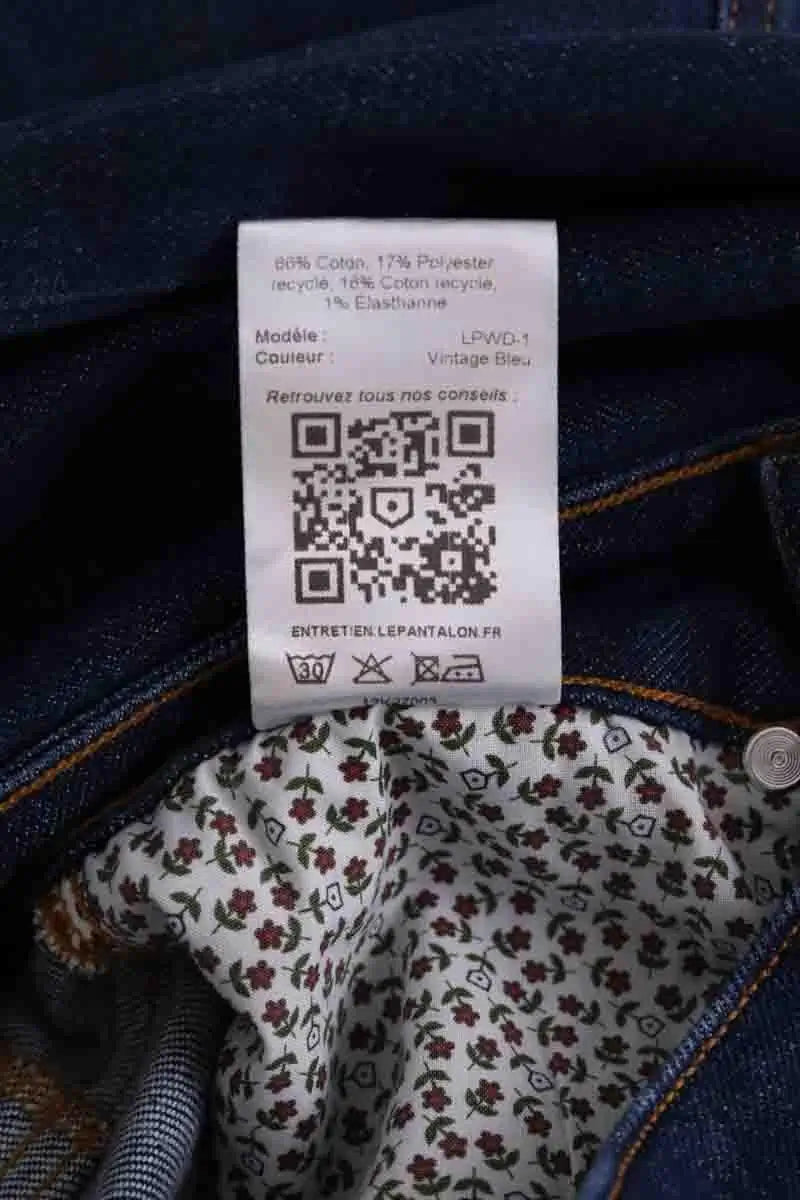 Jean droit Lepantalon Bleu en Coton