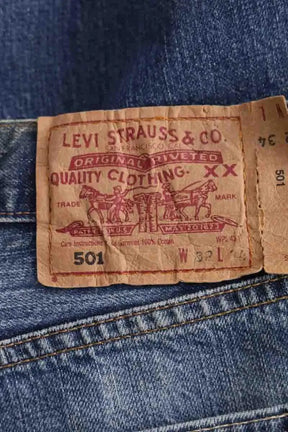 Jean droit Levi's 501 Bleu en Coton