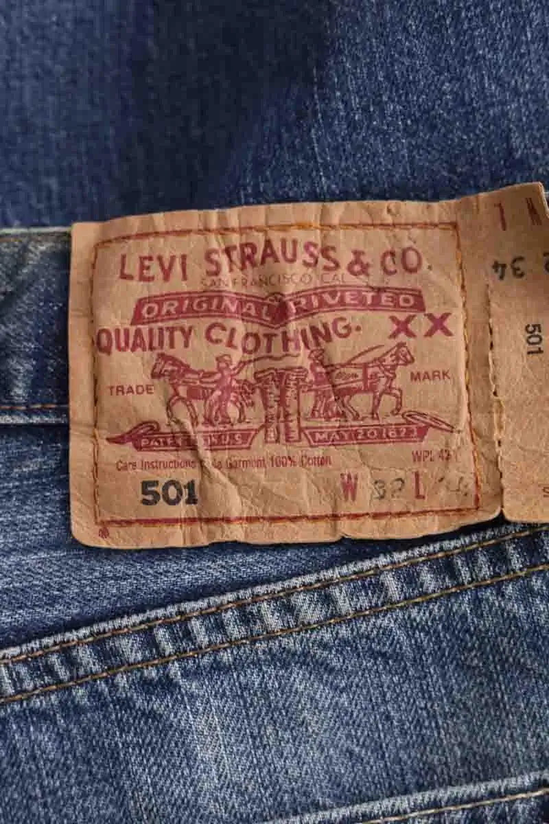 Jean droit Levi's 501 Bleu en Coton
