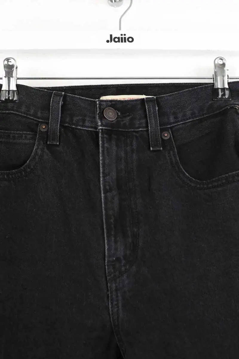 Jean droit Levi's 70s high slim straight Noir en Coton