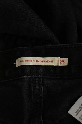 Jean droit Levi's 70s high slim straight Noir en Coton