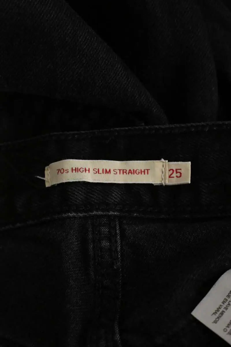 Jean droit Levi's 70s high slim straight Noir en Coton