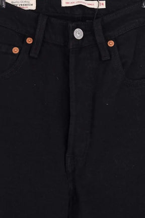 Jean droit Levi's Ribcage straight ankle Noir en Coton