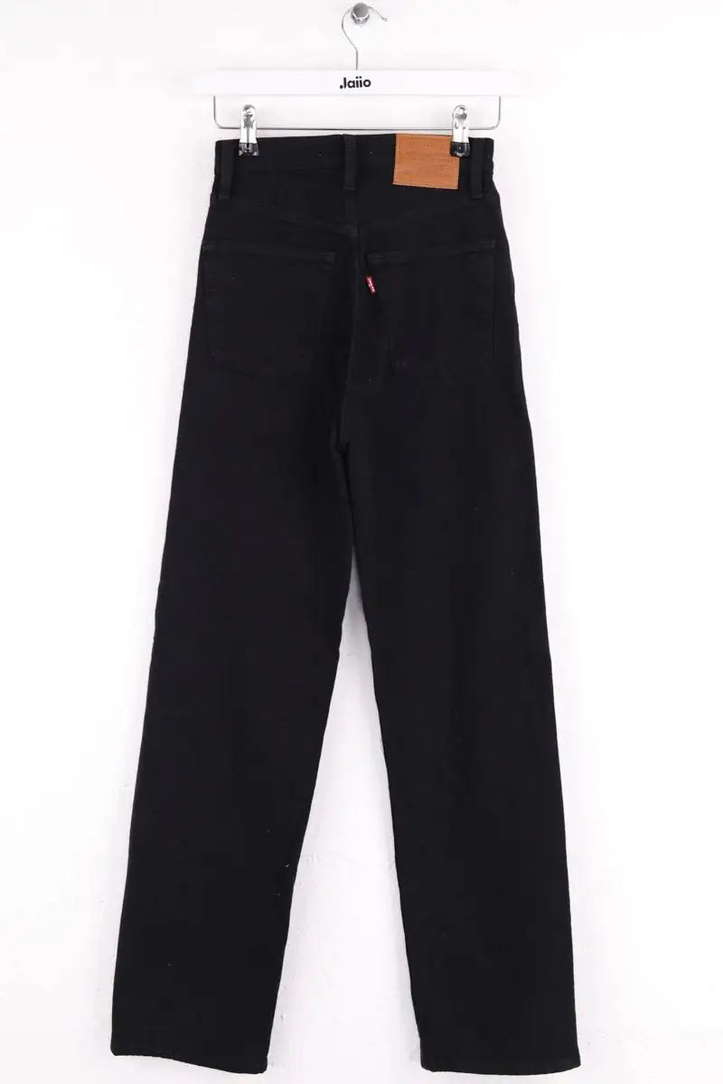 Jean droit Levi's Ribcage straight ankle Noir en Coton