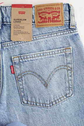 Jean droit Levi's Superlow Bleu en Coton