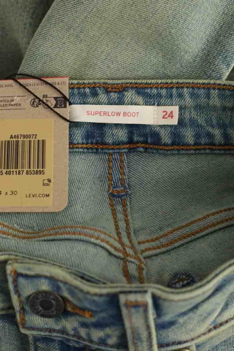 Jean droit Levi's Superlow boot Bleu en Coton