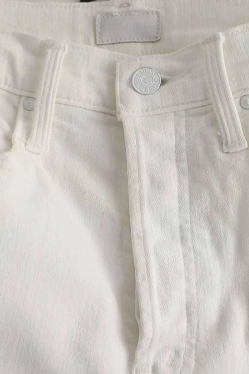 Jean droit Mother Blanc en Coton