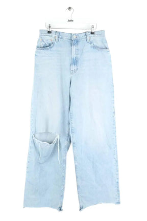 Jean droit Mother Bleu en Coton, taille XL - Seconde Main